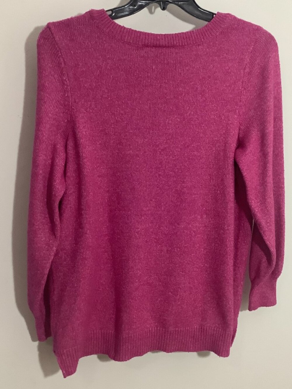 V Neck Sweater Pink Long Sleeve 22/24 Poly/Viscose/Nylon Lane Bryant Cozy - Picture 4 of 8